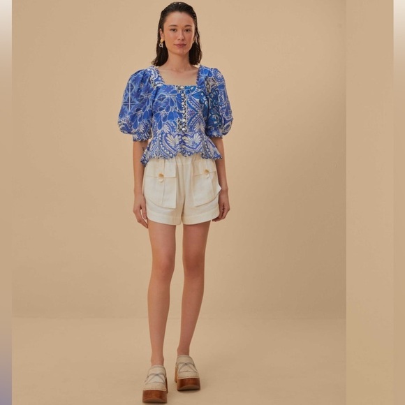 FARM RIO Off White Cargo Pockets Shorts NWT - Picture 6 of 12